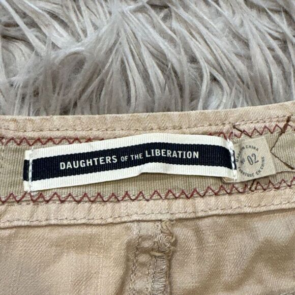 DAUGHTERS OF THE LIBERATION ANTHROPOLOGIE khaki button down skirt size 2 - Picture 2 of 5